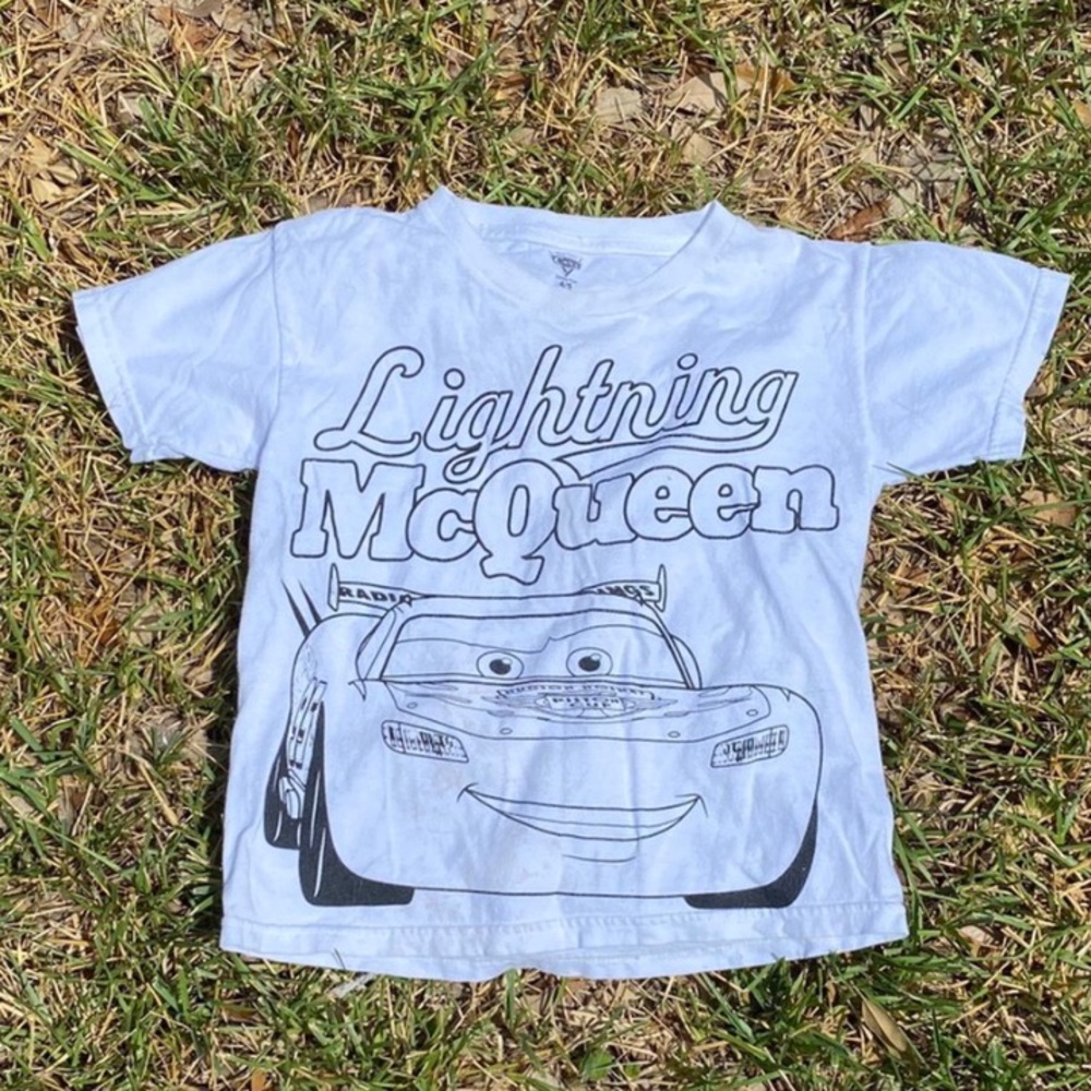 Lightning McQueen rare white crop top